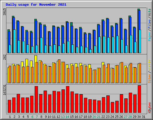 Daily usage for November 2021