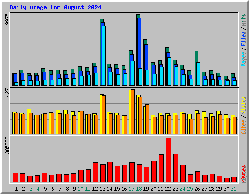 Daily usage for August 2024