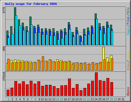 Daily usage for February 2026