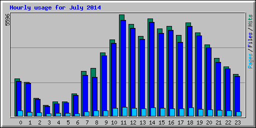 Hourly usage for July 2014
