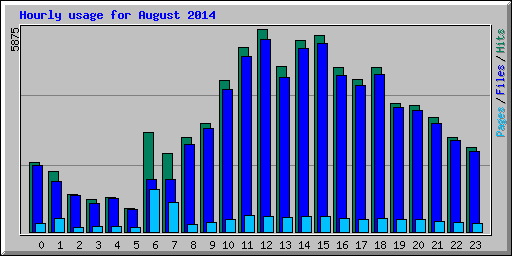 Hourly usage for August 2014