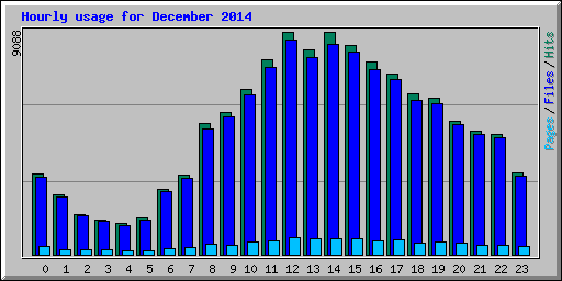 Hourly usage for December 2014