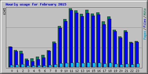 Hourly usage for February 2015