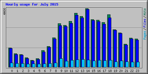 Hourly usage for July 2015