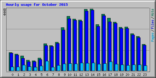 Hourly usage for October 2015