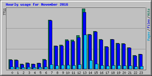 Hourly usage for November 2016