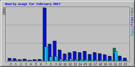 Hourly usage for February 2017
