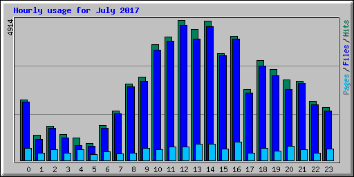Hourly usage for July 2017