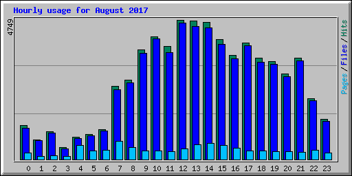 Hourly usage for August 2017