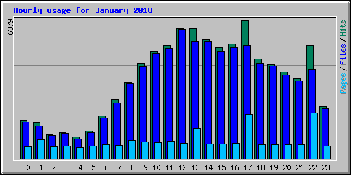 Hourly usage for January 2018