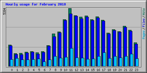 Hourly usage for February 2018