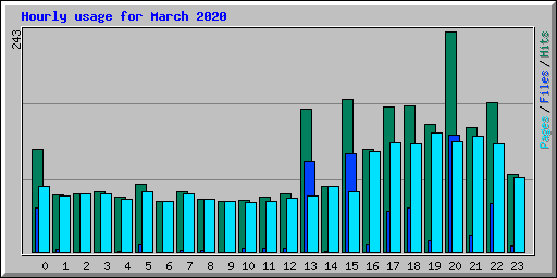 Hourly usage for March 2020
