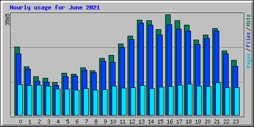 Hourly usage for June 2021