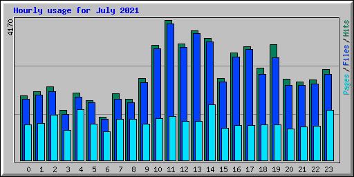 Hourly usage for July 2021