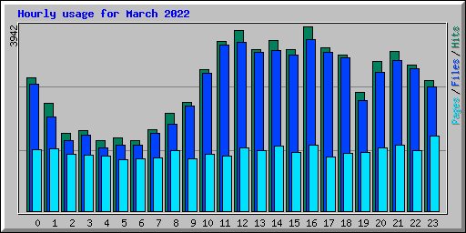 Hourly usage for March 2022