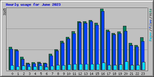 Hourly usage for June 2023