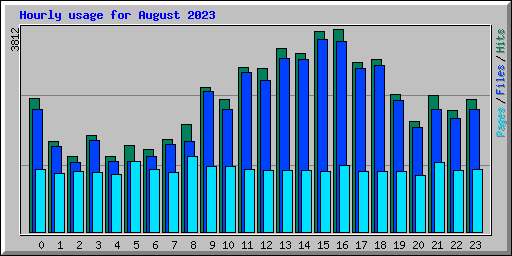 Hourly usage for August 2023