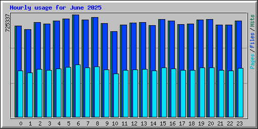 Hourly usage for June 2025
