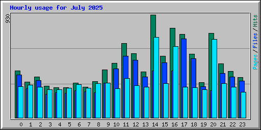 Hourly usage for July 2025