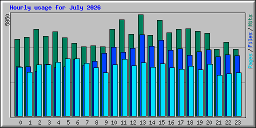 Hourly usage for July 2026
